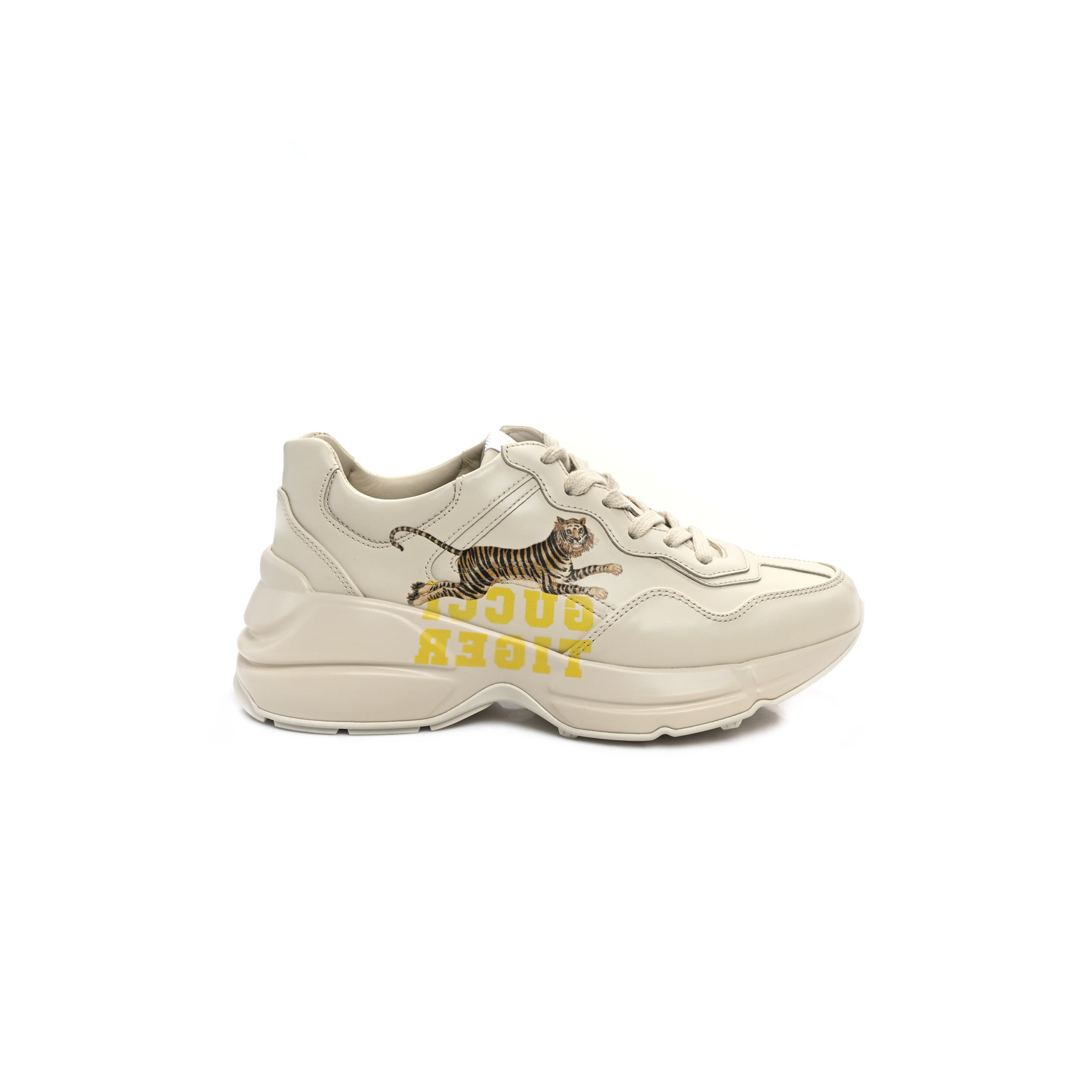 GUCCI CALFSKIN TIGER RHYTON SNEAKERS 